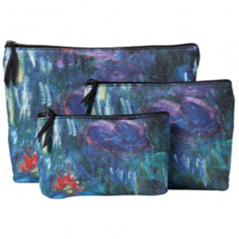 Monet Water Lilies Cosmetic Cases (set of 3)