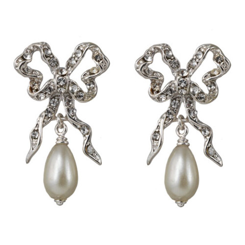Belle Époque Bow and Pearl Drop Earrings