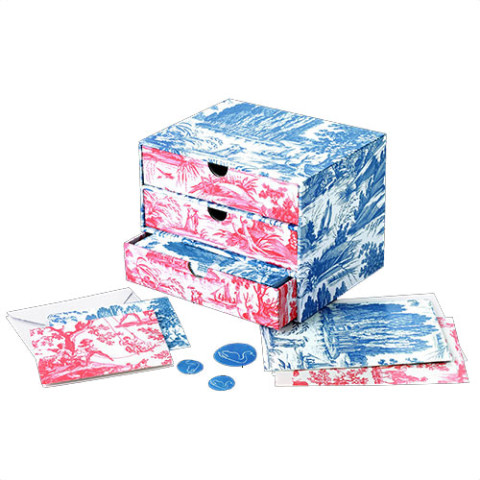 Toile drawer-style  notecard box