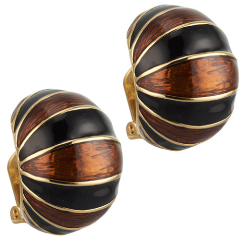 Ciner Collection: Black and Topaz Earrings (clip)