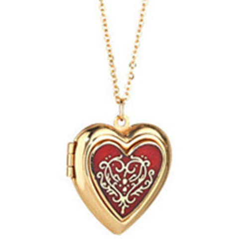 Red Heart Locket On Chain-