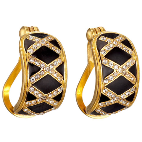 Russian Imperial Latticework Hoop Earrings