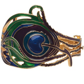 Art Nouveau Peacock Feather Bracelet