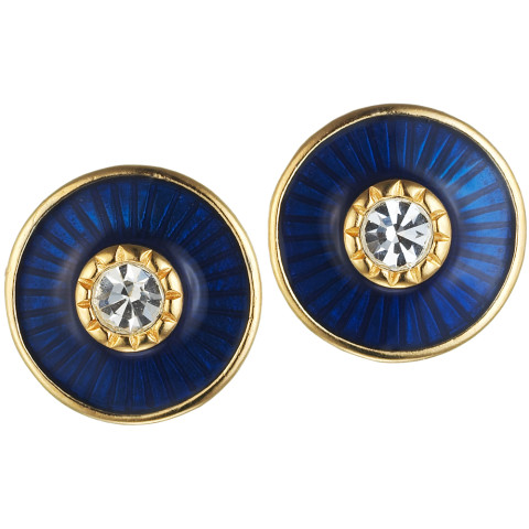 Russian Imperial Jeweled Earrings Cobalt