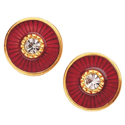 Russian Imperial Jeweled Earrings Red